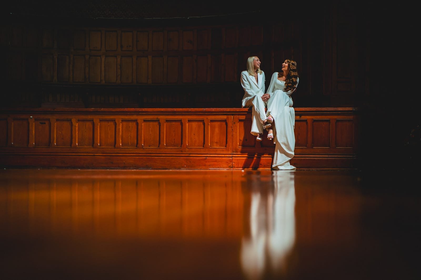 Chester Town Hall Brides sat on the stage