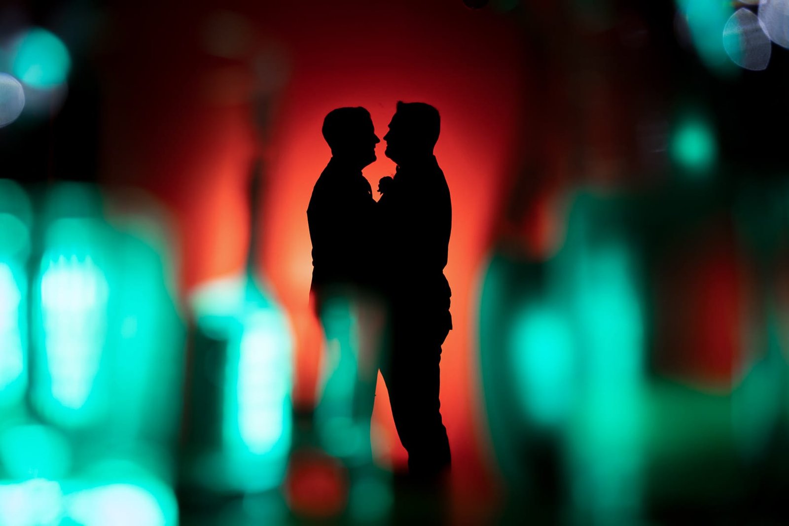 Victoria Warehouse 2 grooms portrait