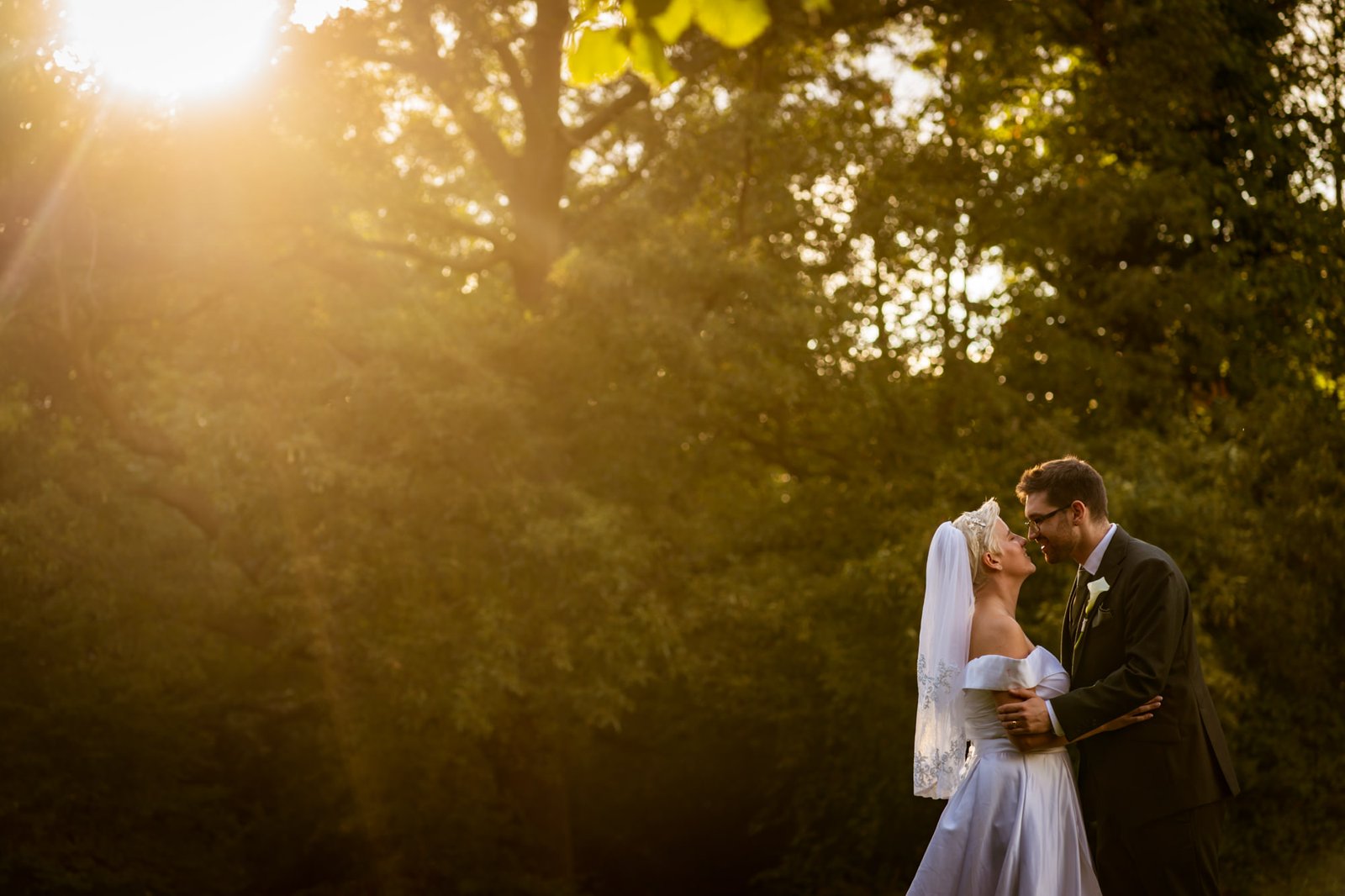 Le Gothique Wedding garden portrait in sunlight
